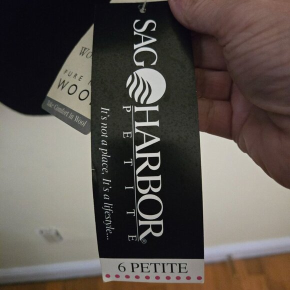 Sag Harbor NWT Black 100% Wool Closet Staple Blazer Size 6p - Picture 5 of 6